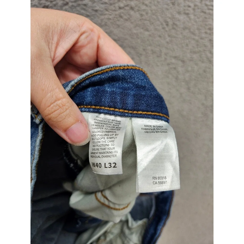 Lucky Brand 329 Classic Straight Jeans 40x32 Blue Medium Wash Denim Casual